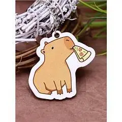 Брелок детский ECO дерев Capybara pizza  0,5*5,5*13см, фото №1