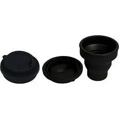 Стакан-непроливайка "deVENTE.School" силик+крышка складн черный, фото №1