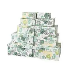 Коробка подарочная "Зеленые листья" 21 х 16,5 х 8,5 см 10-2, фото №1