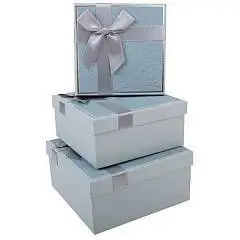 Коробка подарочная "Rose" серо-голубой 19,5*19,5*9,5 см 3-3, фото №1