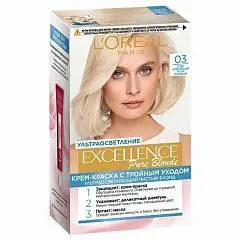 Краска д/в L`Oreal Paris Excellence 03 Суперосветл русый пепельн, фото №1