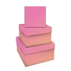 Коробка подарочная "Yellow-pink gradient" 17,5*17,5*10 см 3-2, фото №1