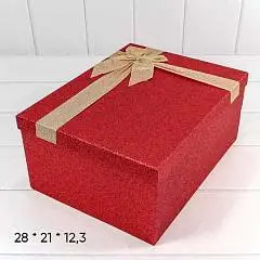 Коробка подарочная "Блеск красный" 28*21*12,3 см 10-7, фото №1