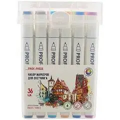 Набор двуст марк д/скетч BASIC TONES скош/пулев нак 36шт пл бокс, фото №1