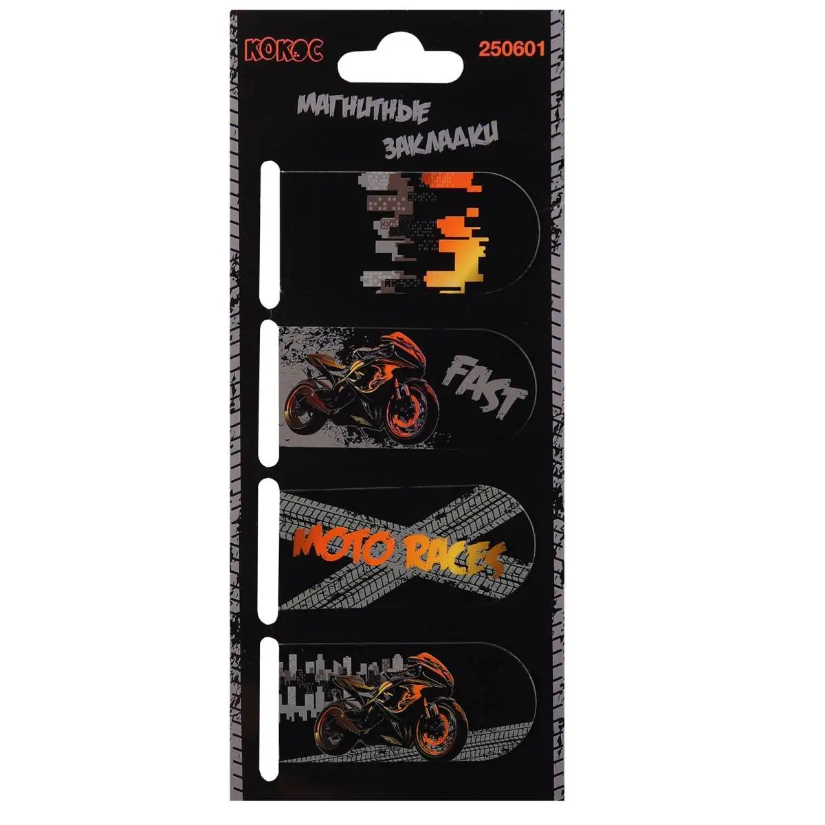 Закладка магнитная "Moto drive"  4шт 25*55мм, фото №1