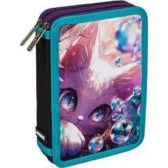 Пенал с 2 отд. Premium "Lovely" 21x14x5,2 см, плотный текстиль, фото №1