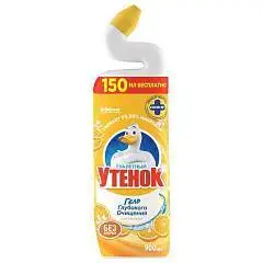 Гель для туалета "Туалетный Утенок" 900мл Цитрус 5 в 1, фото №1