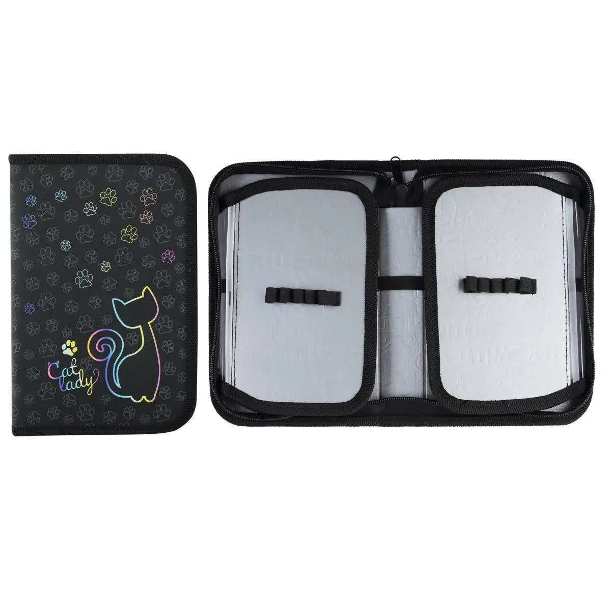 Пенал SoftТouch 1 отд 20*13*4 2см откидные планки Cat Lady, фото №1