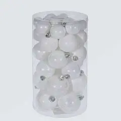 Набор шаров  пластик "Сказочн великолепие" 40 шт белые, фото №1
