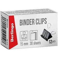 Зажим для бумаг EK 15 мм, черный, фото №1