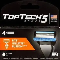 Сменные кассеты муж TopTech Razor 5, 4шт, 5 лезвий, фото №1