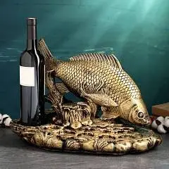 Подставка под бутылку и бокалы "Рыбалка" 30х45х25см, фото №1