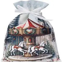 Мешок новогодний "Карусель", 30*40см, фото №1