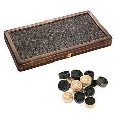 Нарды дерев. 50х50, кожа/крокодил, корич., фото №1