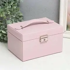 Шкатулка для украш. "Гладкость. Мат. светло-розовый" 11х18х13,7с, фото №1