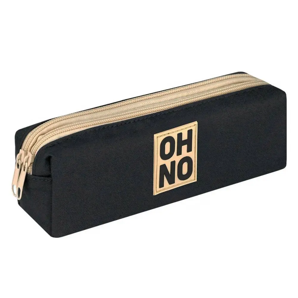 Пенал школьный "О нет" б/наполн молния 20x7x6,7см черн, фото №1