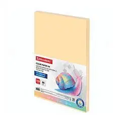 Бумага цветная BRAUBERG, А4, 80 г/м2, 100л, пастель, оранжевая, фото №1