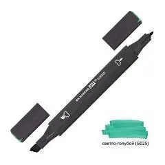 Маркер д/скетч двусторонний 1мм-6мм BRAUBERG светло-голуб (G025), фото №1