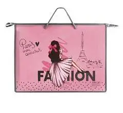 Папка д/худ А3 пластик молния Paris Fashion Кокос, фото №1