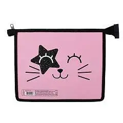 Папка д/тетр А5 пл/картон молния Котик КОКОС, фото №1