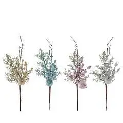 Изделие декоративное "Ветка", L12 W6 H39 см, шарики, яблочко, фото №1