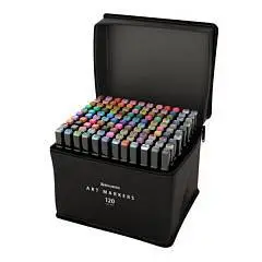 Маркеры д/скетч 120шт двусторонние BRAUBERG 1-6мм чехол, фото №1