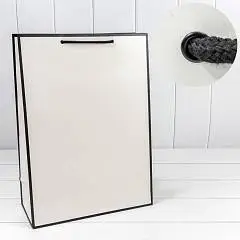 Сумка подарочная "Рамка узкая" Белый/Чёрный 32*45*15см, фото №1