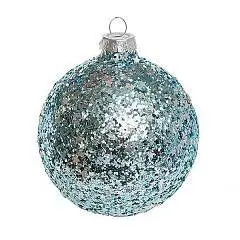 Шар "Искорки" аквамарин (стекло) 8 см, фото №1