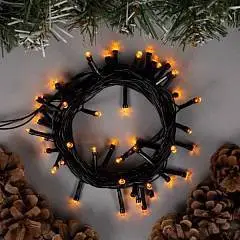 Гирлянда эл. LED-50-220V, 5м, темн.нить, 8р, желтый, фото №1