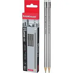 Карандаш чернографитный EK MEGAPOLIS ТМ, с ластиком, фото №1