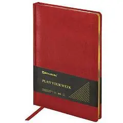 Еженедельник недат А5 "Iguana" красный, тв.обл, фото №1