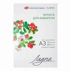 Папка для акварели А3 "Ладога", 12 л,200 г/м2, фото №1
