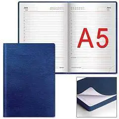 Ежедневник недат А5 "Stylish" синий мягк обложка, фото №1