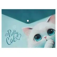 Папка-конверт на кнопке А4 Пушистик с рисунком искрящаяся фактур, фото №1