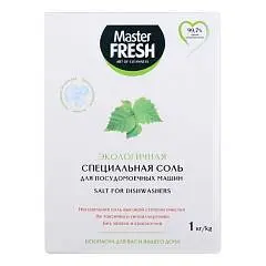 Эко-соль для посудомоечных машин Master FRESH крупнокристал, 1кг, фото №1