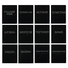 Комплект предметных тетрадей "Black words" черная (12 предметов), фото №1