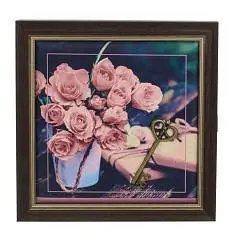 Ключница, L27 W5 H27 см, цветы, закрытая, темная, фото №1