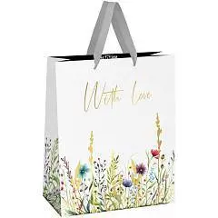 Сумка подарочная "With love" фольга 33*42*12см, фото №1