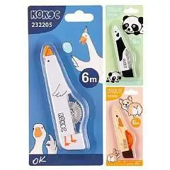 Корректирующая лента "Животные" 5мм*6м, ассорти, фото №1