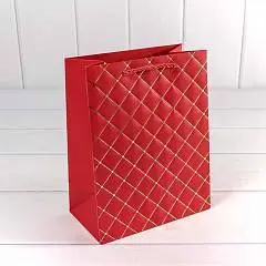 Сумка подарочная "Ромб" Красный 14*20*8см, фото №1