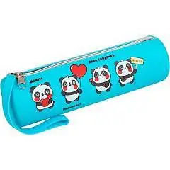 Пенал deVENTE Panda Friends 20x6x6см круглый голубой, фото №1