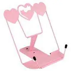 Подставка д/книг и учебников КОТЫ И СЕРДЕЧКИ.РОЗОВЫЙ, чёрн метал, фото №1