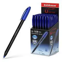 Ручка шариковая EK U-108 Black Edition Stick, синяя, фото №1