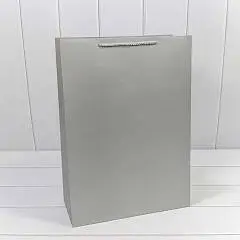 Сумка подарочная "Фактура" Серебряная 32*45*15см, фото №1