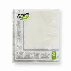 Салфетки BG "Классика" Греческая рамка серебро 33*33 3сл, фото №1