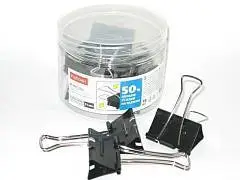 Набор зажимов для бумаг "Энергосберегающие" 51мм, черные, 10шт., фото №1