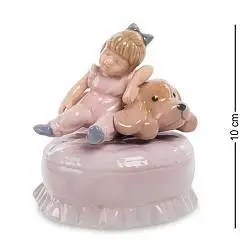 Муз карусель Малышка и Щенок 12см фарфор CMS-27/16, фото №1