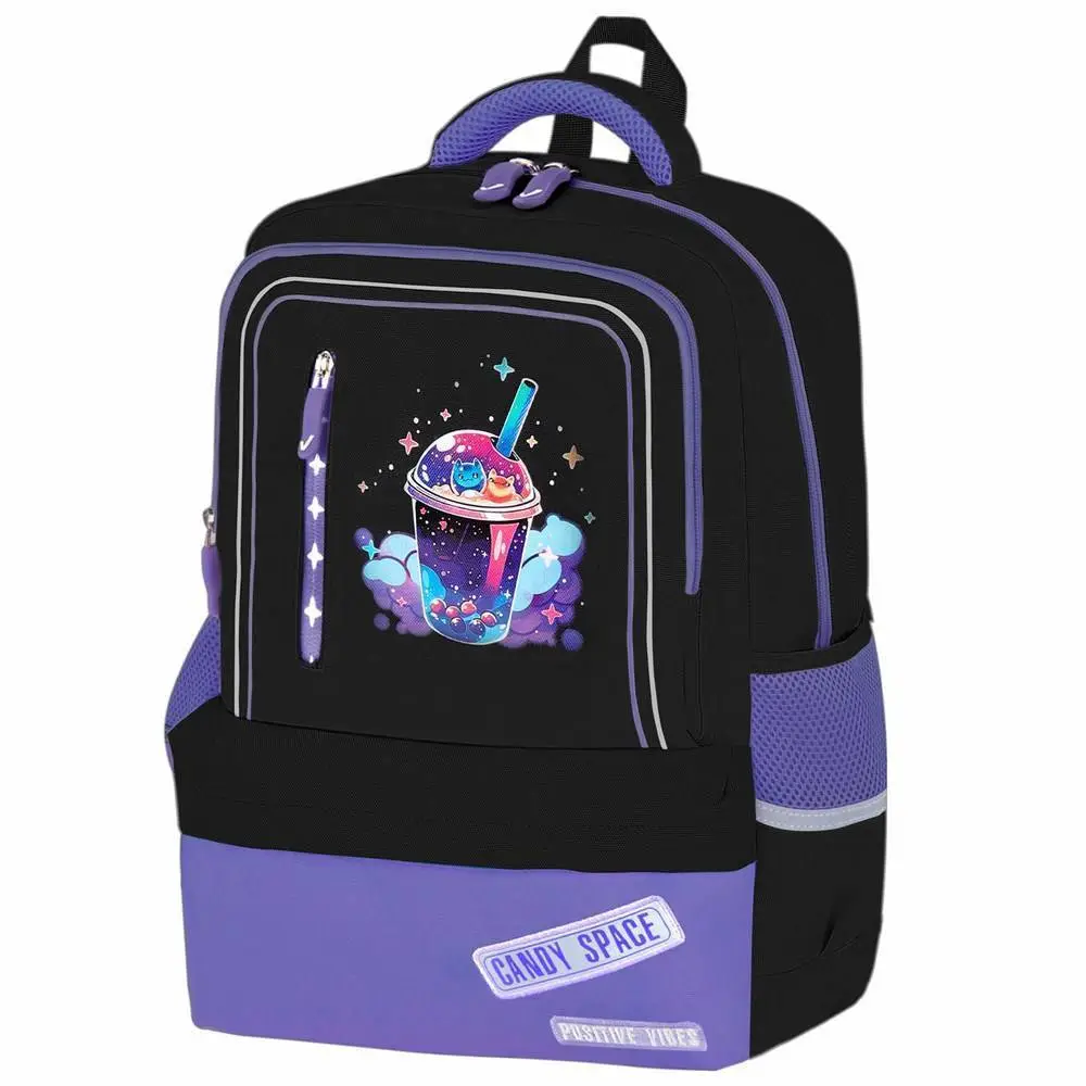 Рюкзак BRAUBERG STAR 1 отд 5 карм Spaceshake черный 40x29x13см, фото №1