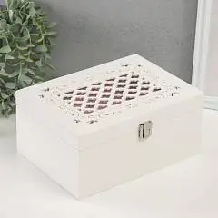 Шкатулка дерево д/украшений Белоснежная 22х16х10 см, фото №1