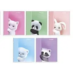 Тетрадь 12л КЛЕТКА "ПУШИСТИКИ" УФ-лак, фото №1